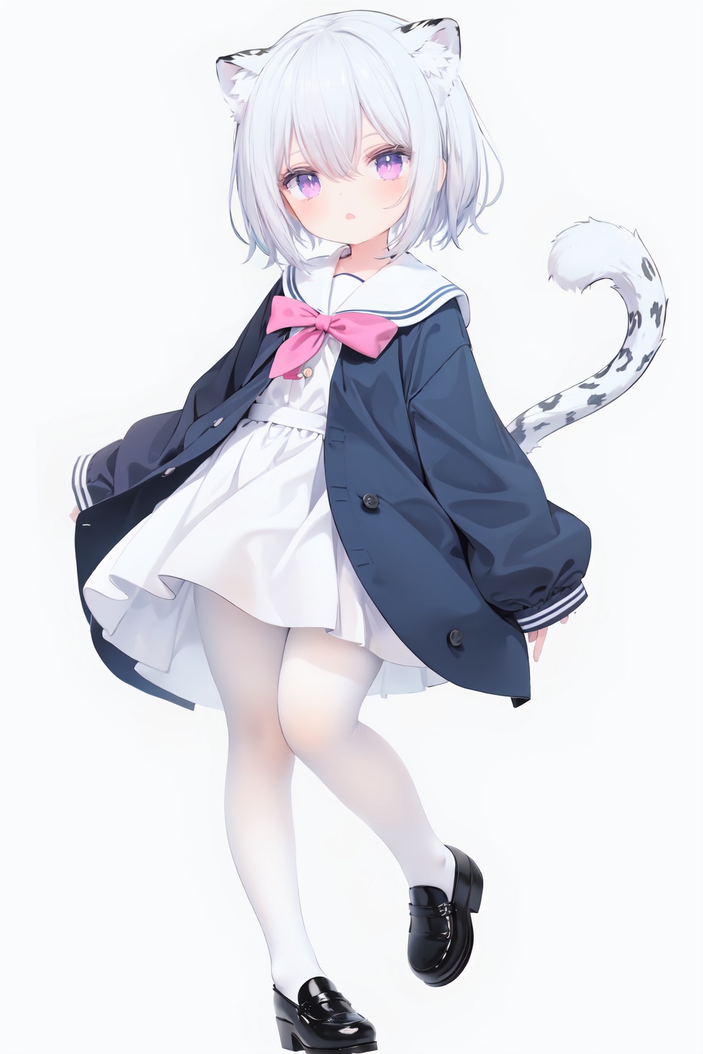 cute,  solo blue shirt,  blue sailor coat on Tensor.Art
