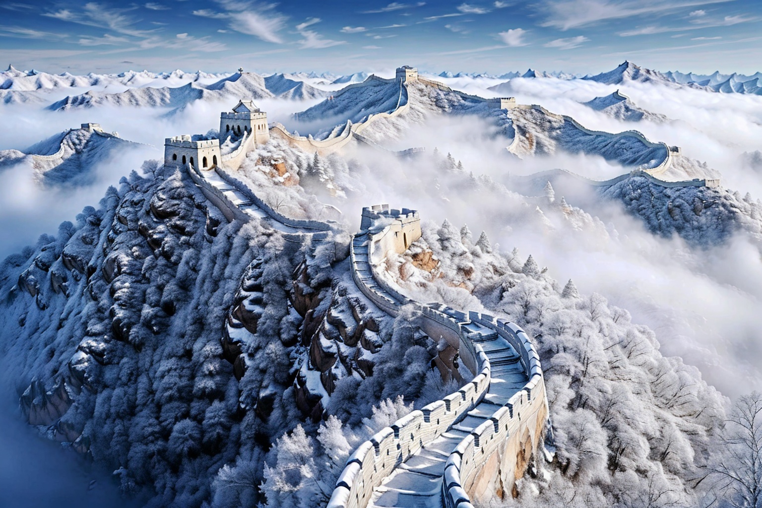  Best quality,8k,cg,arafed view of a snow covered wall with a person walking on it, great wall, the great wall, castle made of clouds, sha **, amazing wallpaper, beautiful wallpaper, castle in the clouds, high quality wallpaper, flying cloud castle, winter, a dragon made of clouds, january, by Cheng Jiasui, high-quality wallpaper, ancient chinese architecture, 1girl