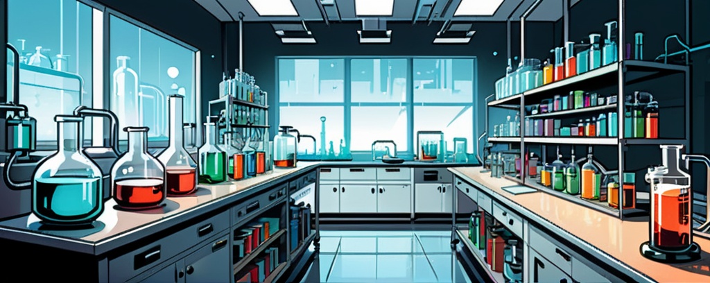 comic book art,  (a clean and modern chemical laboratory,  empty) on Tensor.Art