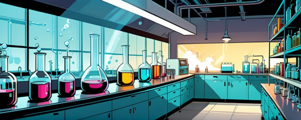 comic book art,  (a clean and modern chemical laboratory,  empty) on Tensor.Art