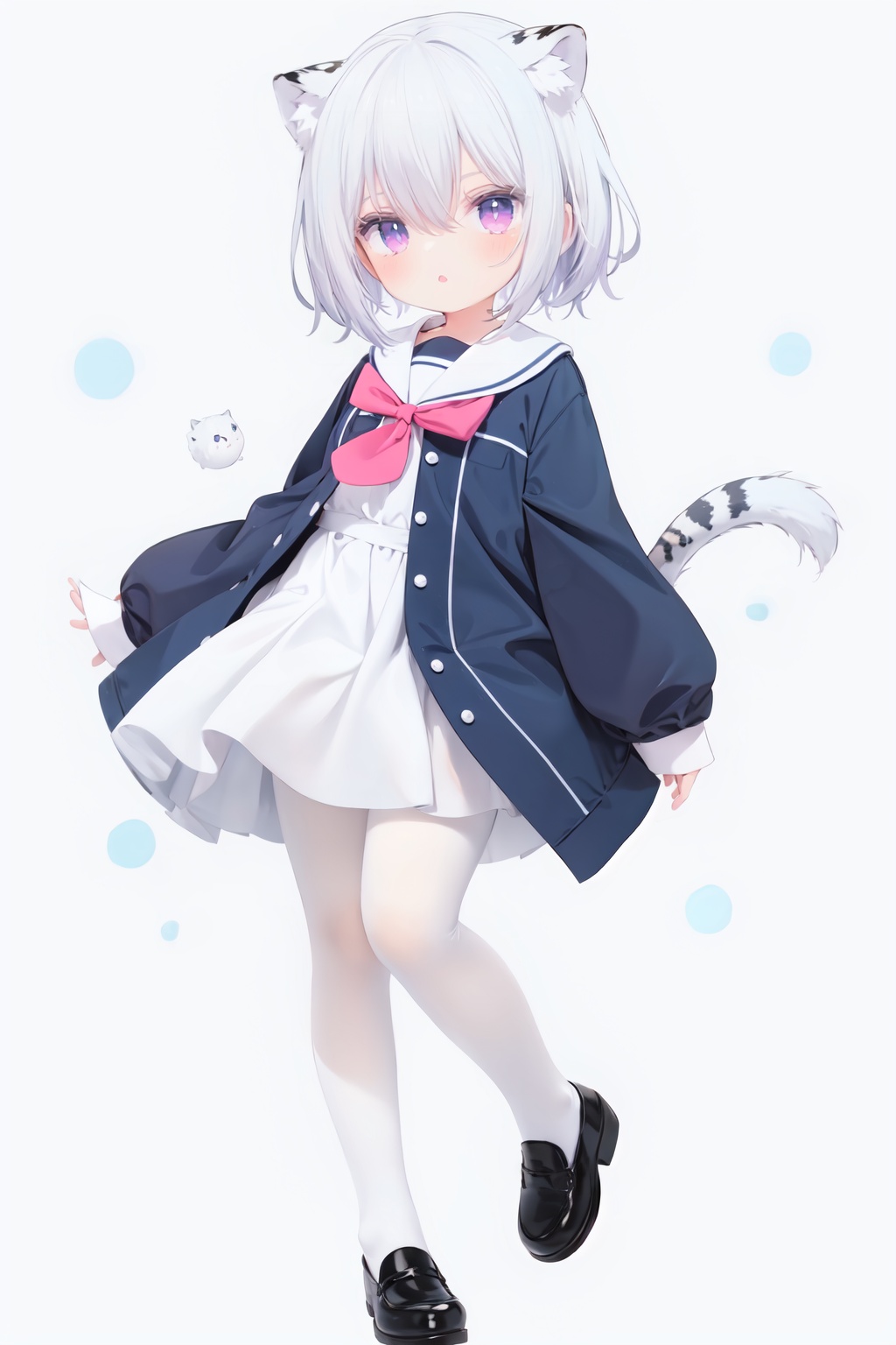 cute,  solo blue shirt,  blue sailor coat on Tensor.Art