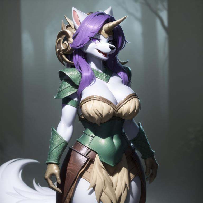 furry female anthro sierra wolf girl,  solo,  standing on Tensor.Art