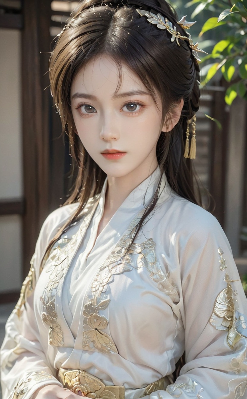 (((fantasy masterpiece:1.5))),(best quality:1.5),(ultra detailed face, ultra detailed eyes, detailed mouth, detailed body, detailed hands, ultra detailed clothes, detailed background:1.5),(aesthetic + beautiful + harmonic:1.5),(symmetrical intricate details + sharpen symmetrical details) | (((close up of dignified female martial artist with luscious hair and bright eyes, she wears an elegant hanfu while walks beside her dragon friend:1.5)),