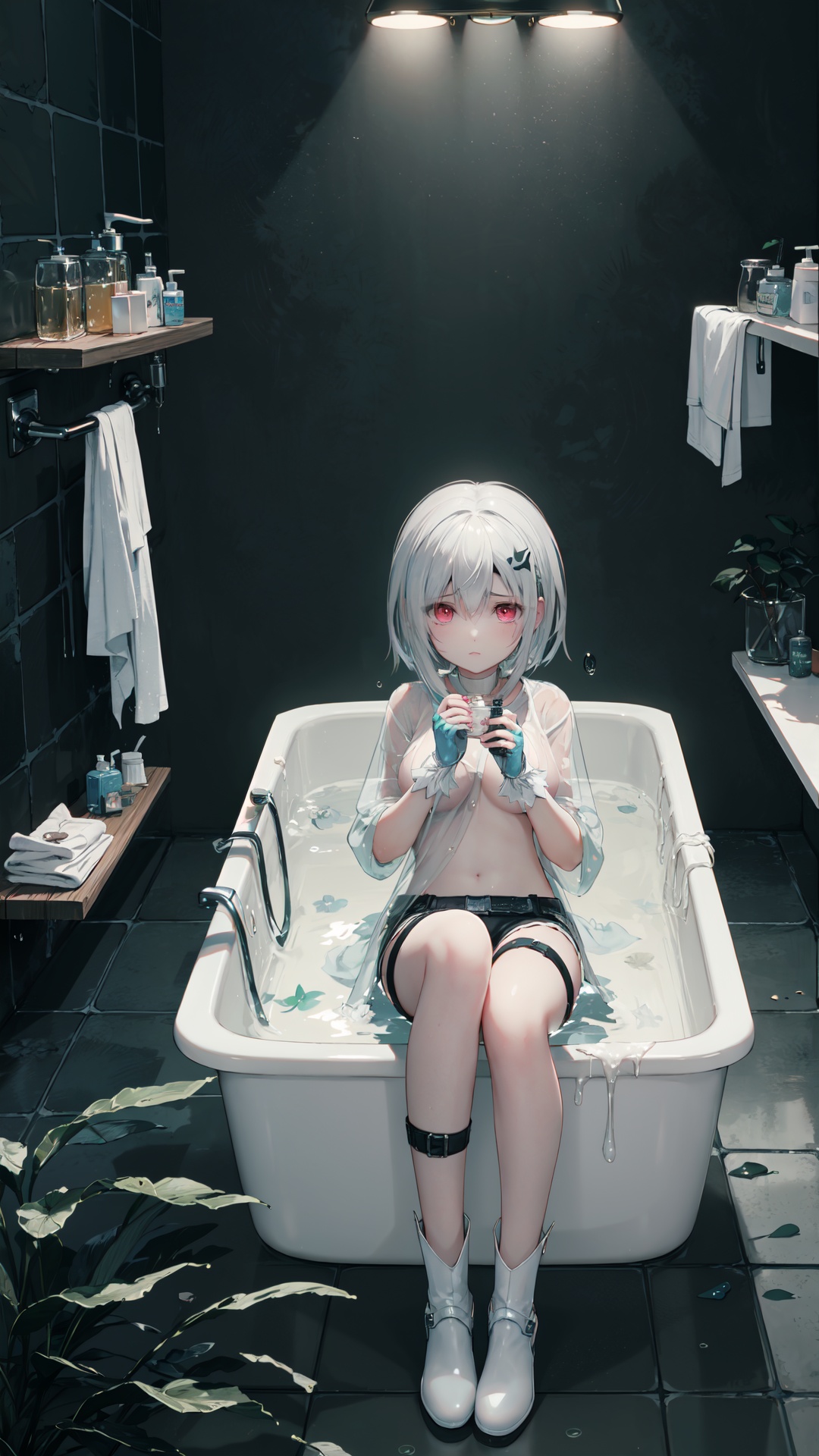best quality,  (chromatic aberration),  (streaming tears) on Tensor.Art