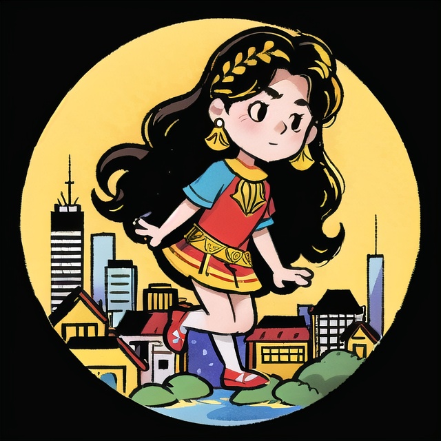 rchibi,  Illustration of beautiful city of towering skyscrapers,  islands on Tensor.Art