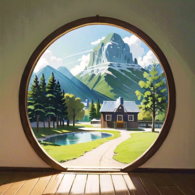 rchibi,  glacier scene,  house on Tensor.Art