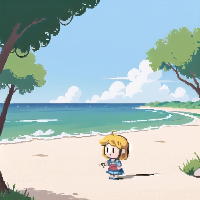 rchibi,  pixel art,  seaside on Tensor.Art