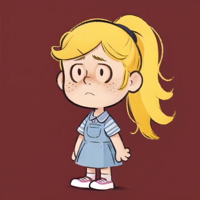 rchibi,  photo of a 20 years old girl with brown shiny eyes,  blonde hair in a ponytail on Tensor.Art