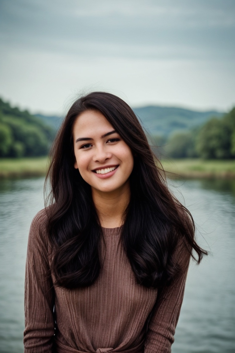 Capture a striking photograph featuring a (Lush Girlfriend) who is also a (Tax collector),  showcasing her warmth with a (...