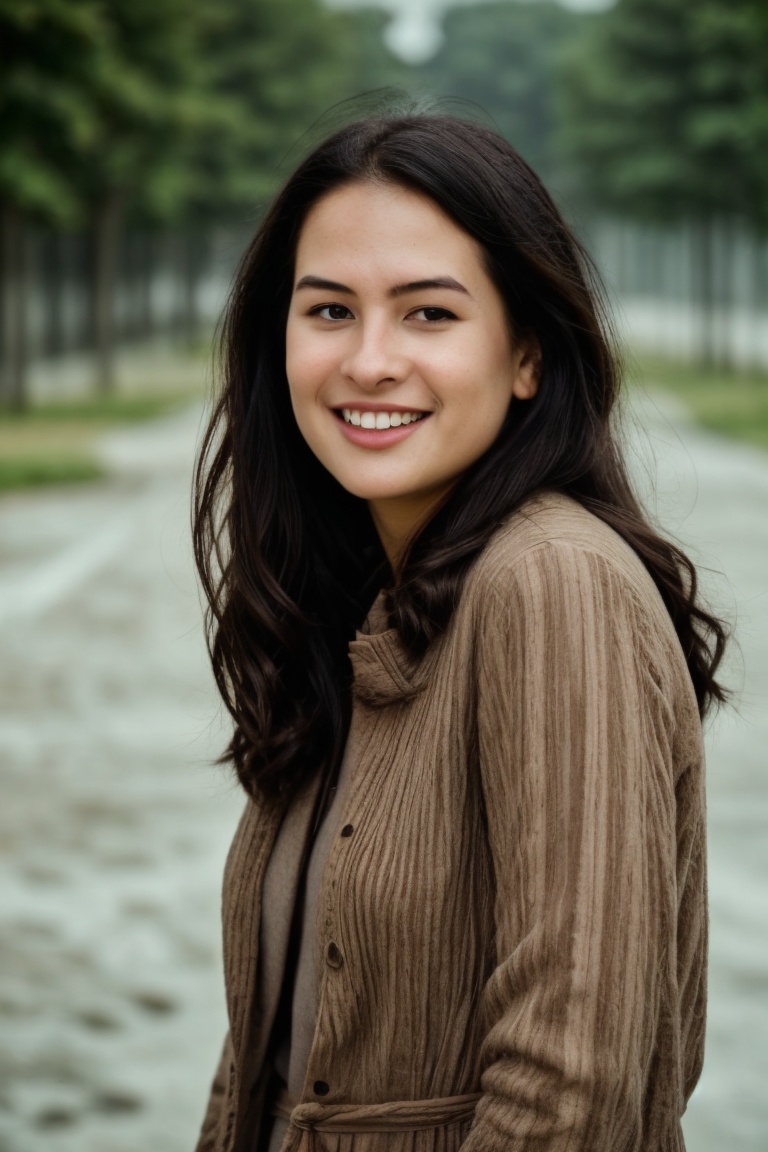 Capture a striking photograph featuring a (Lush Girlfriend) who is also a (Tax collector),  showcasing her warmth with a (...