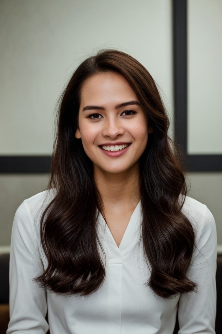 Capture a striking photograph featuring a (Lush Girlfriend) who is also a (Tax collector),  showcasing her warmth with a (...
