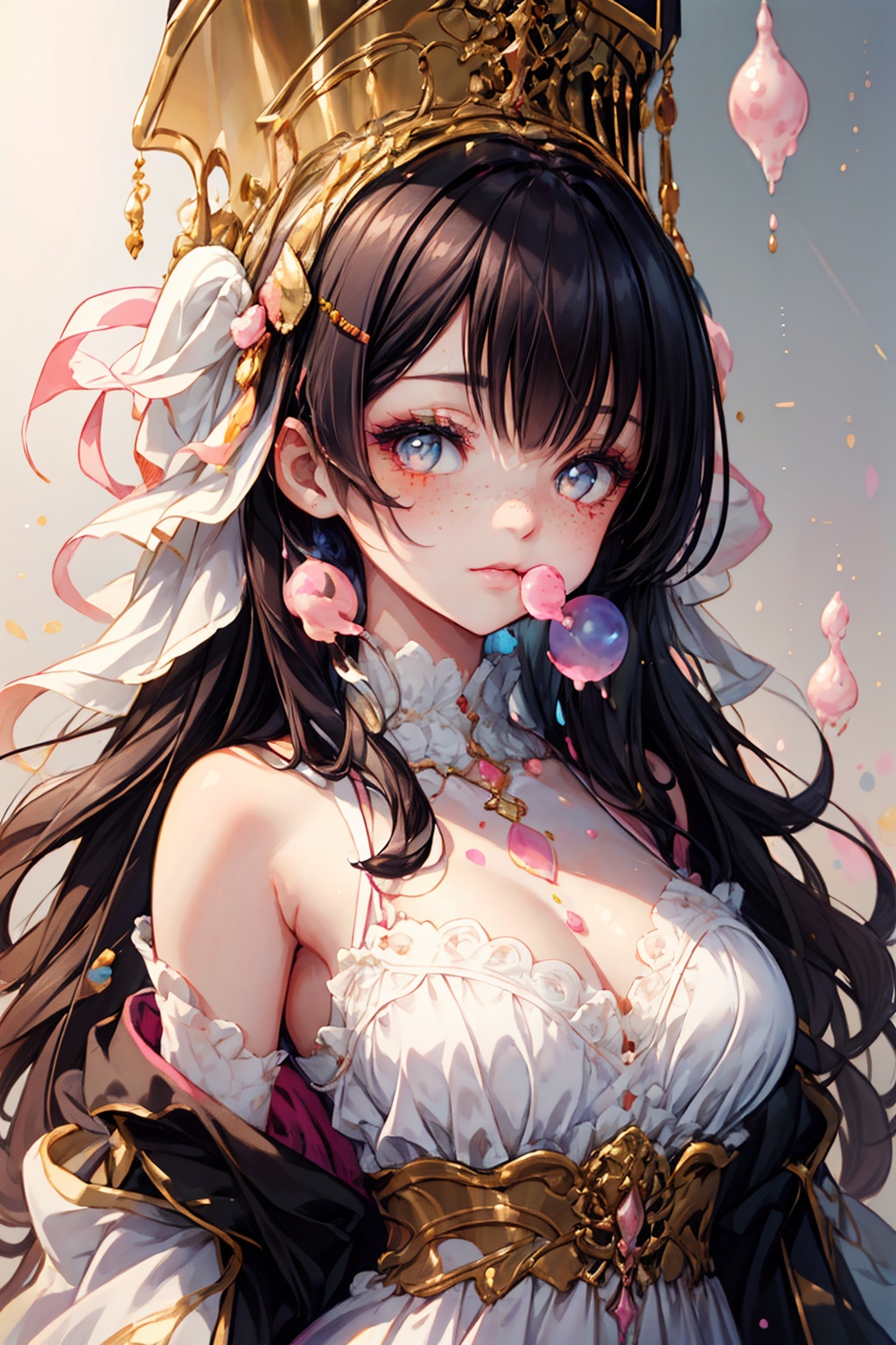 beautiful kawaii naughty girl,  hyper detailed,  cotton candy curly hair on Tensor.Art