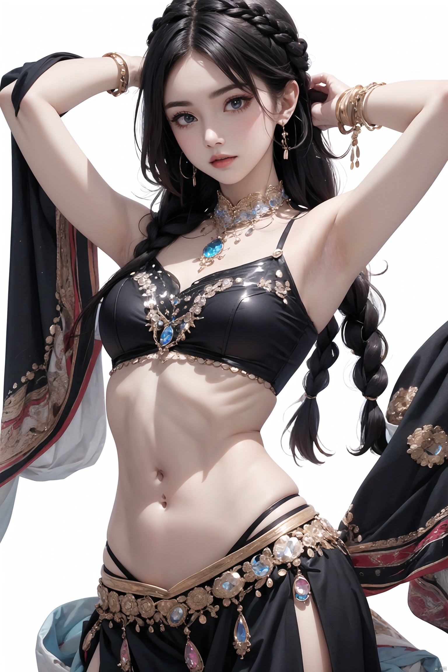 1girl,  jewelry,  navel on Tensor.Art