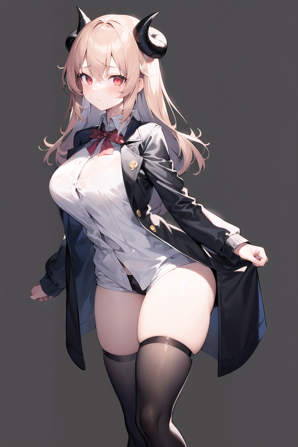 1girl,  demon horns,  breasts on Tensor.Art