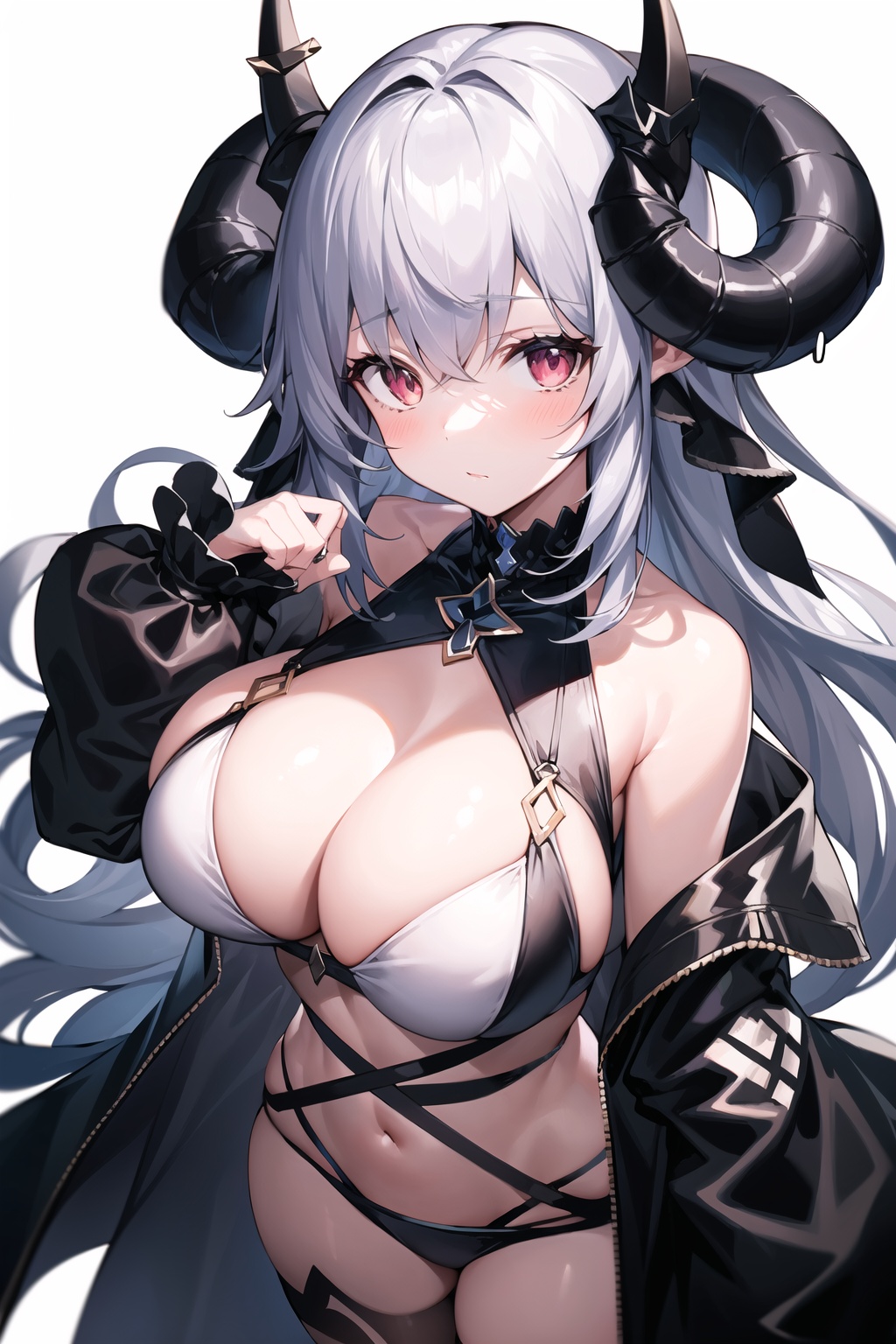 1girl,  horns,  breasts on Tensor.Art