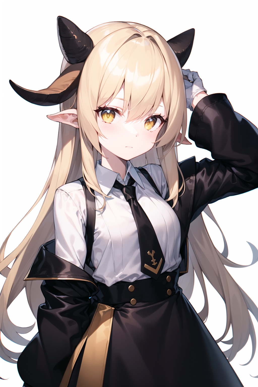 necktie ,  goat horns,  1girl on Tensor.Art