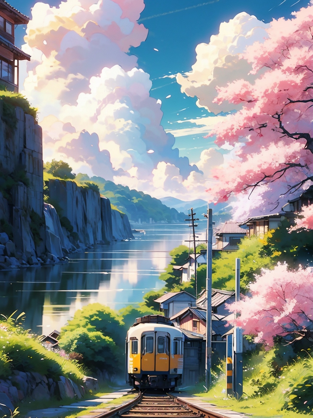 Beautiful pastel background wallpaper,  blue sky,  clouds on Tensor.Art