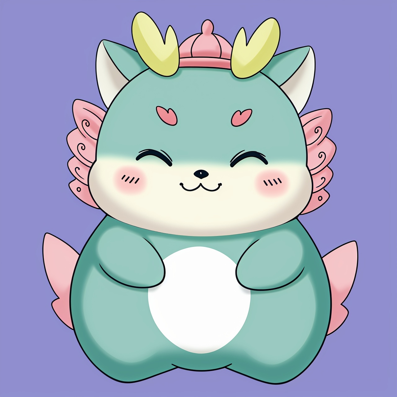  :3, blush, closed eyes, full body, gradient, gradient background, no humans, pokemon \(creature\), smile, solo,five-pointed star,
