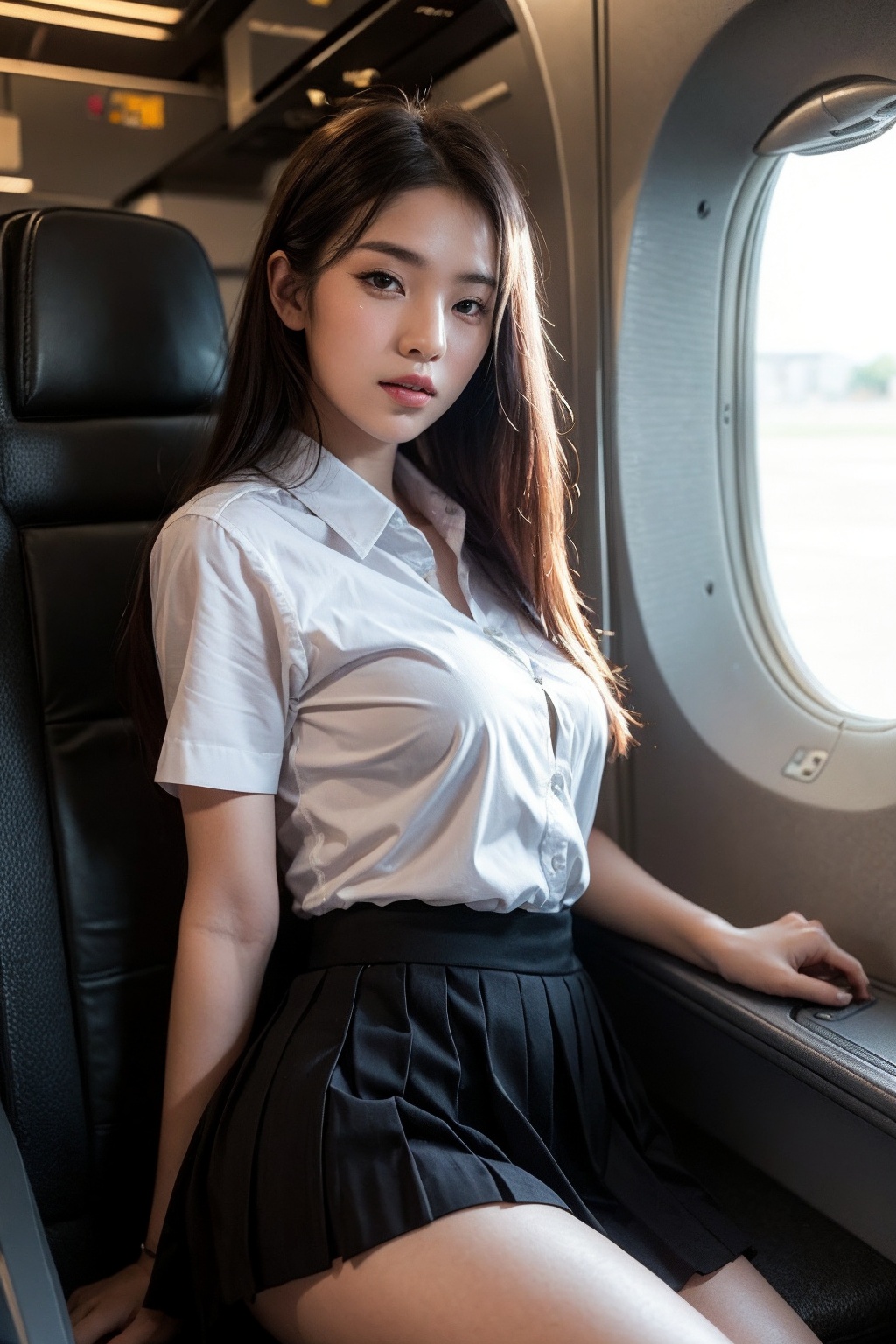 1girls,  solo,  thai school uniform on Tensor.Art