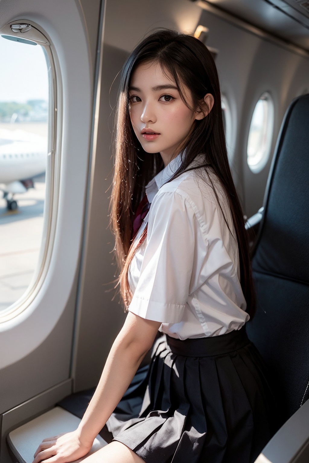 1girls,  solo,  thai school uniform on Tensor.Art
