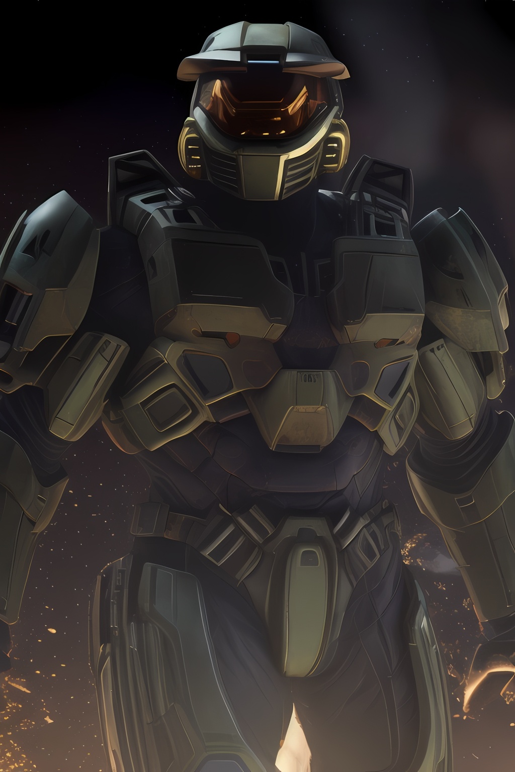 black Halo armor,  arcadia armor,  halo helmet on Tensor.Art