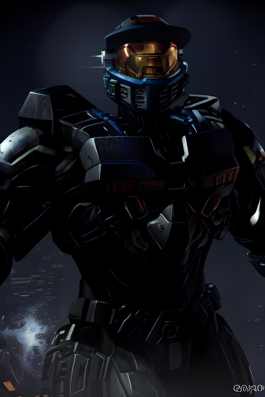 black Halo armor,  arcadia armor,  halo helmet by ENIM on Tensor.Art