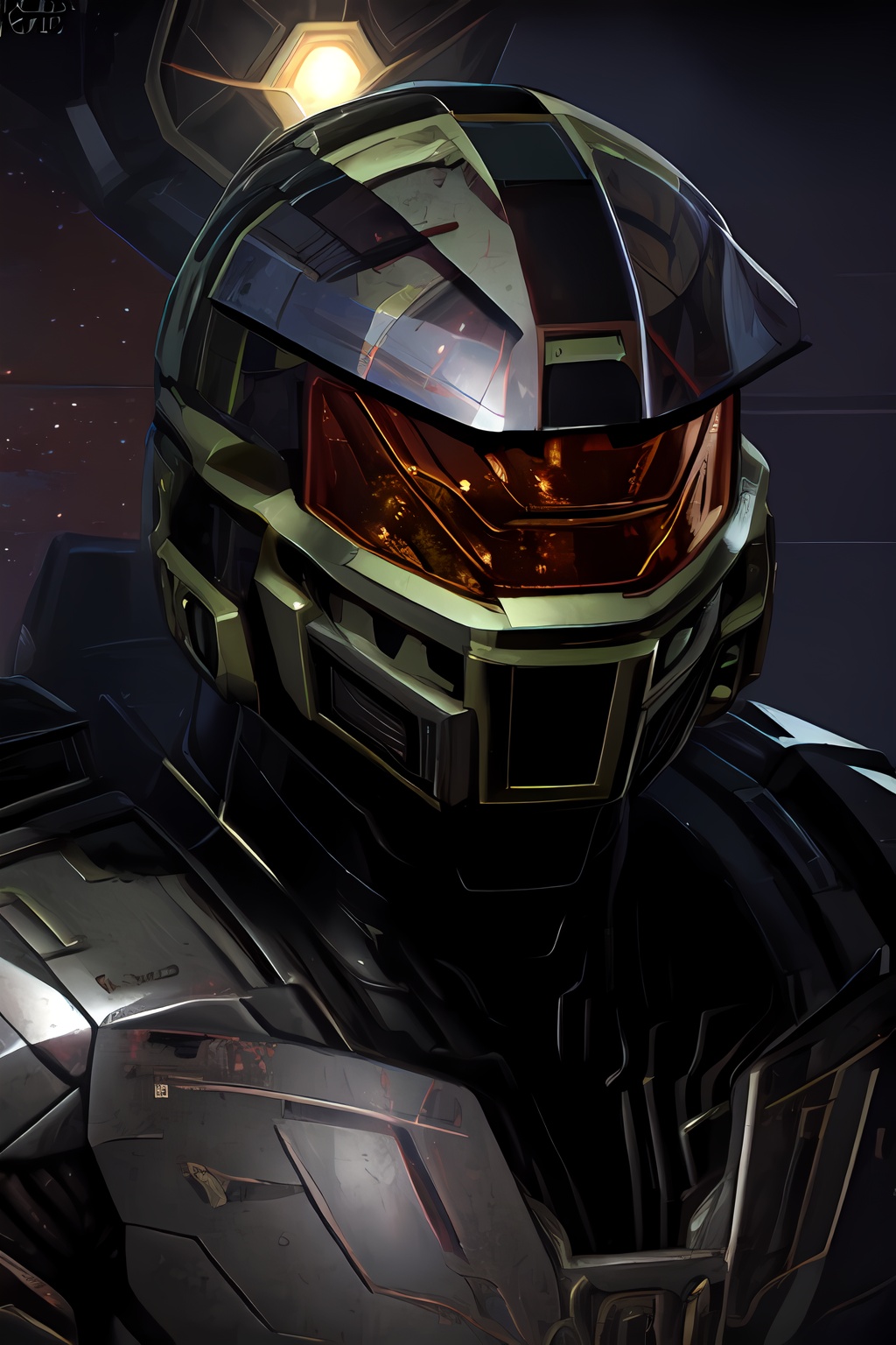 black Halo armor,  arcadia armor,  halo helmet on Tensor.Art