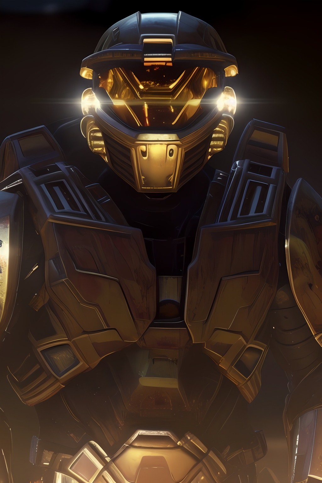 black Halo armor,  arcadia armor,  halo helmet on Tensor.Art