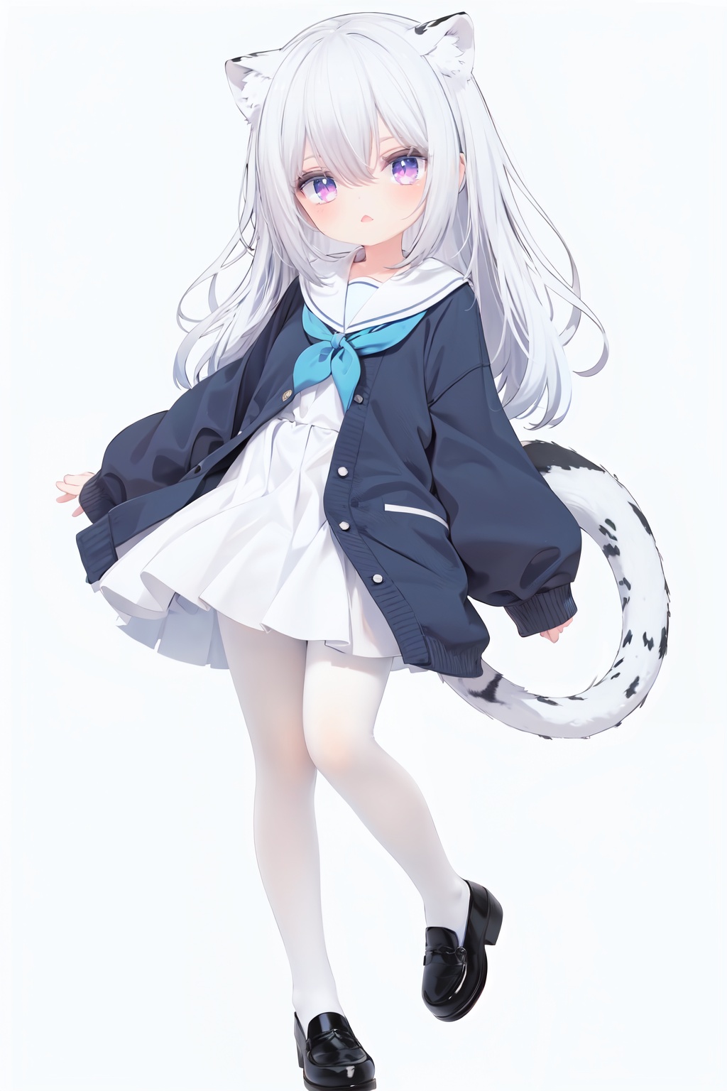 cute,  solo blue shirt,  blue sailor coat on Tensor.Art