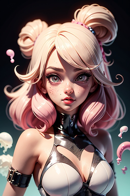 beautiful kawaii naughty girl,  hyper detailed,  cotton candy curly hair on Tensor.Art