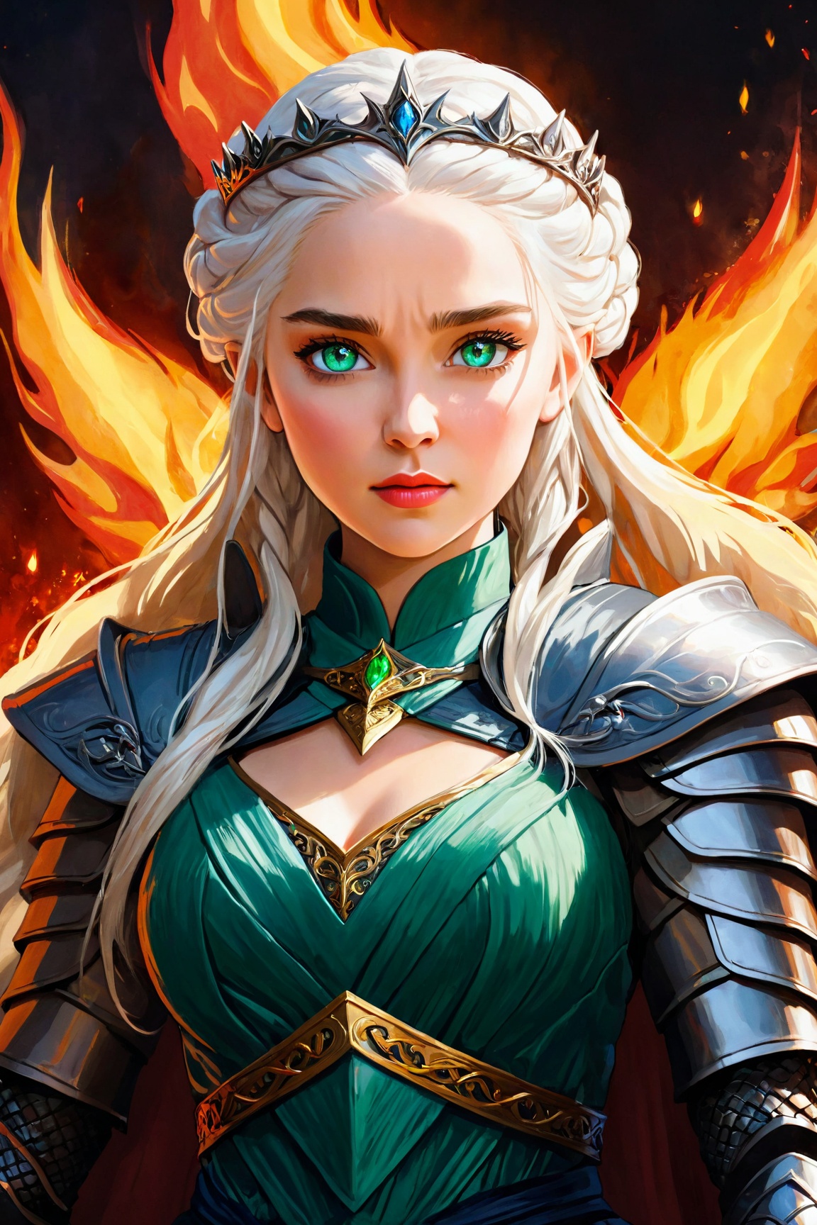 (daenerys targaryen),  anime style,  portrait on Tensor.Art