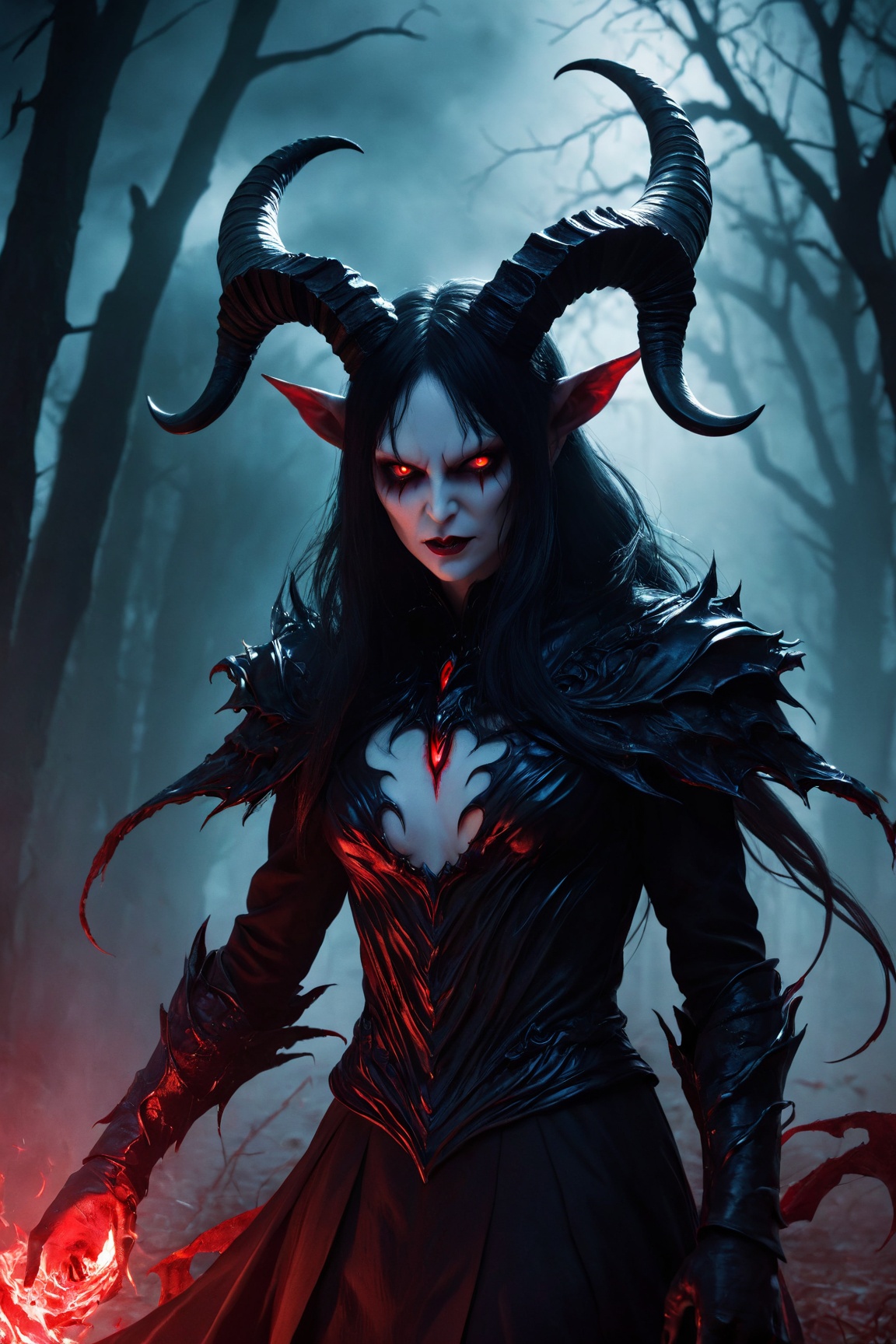 anime,  blood demon,  creepy look on Tensor.Art
