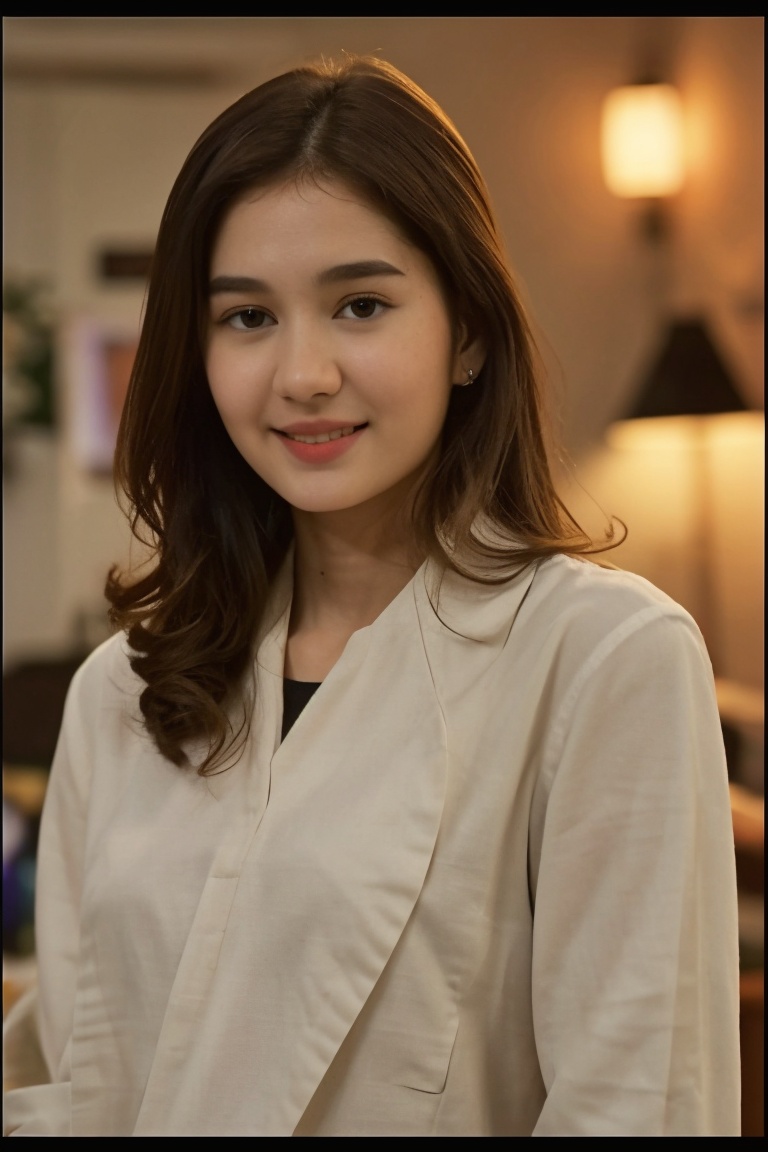 Capture a striking photograph featuring a (Lush Girlfriend) who is also a (Tax collector),  showcasing her warmth with a (...