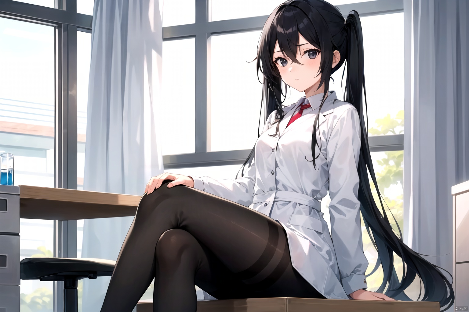 1girl,  black eyes,  black hair on Tensor.Art