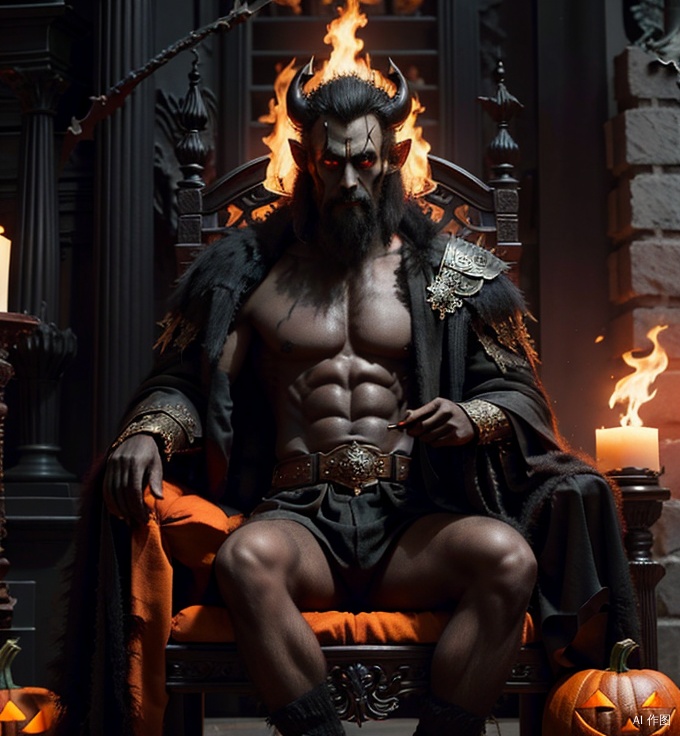  Dark Lord, Devil's Grace, Dark version of Monkey King, Hell Throne, Mystery, Black Staff, Fire, Halloween,