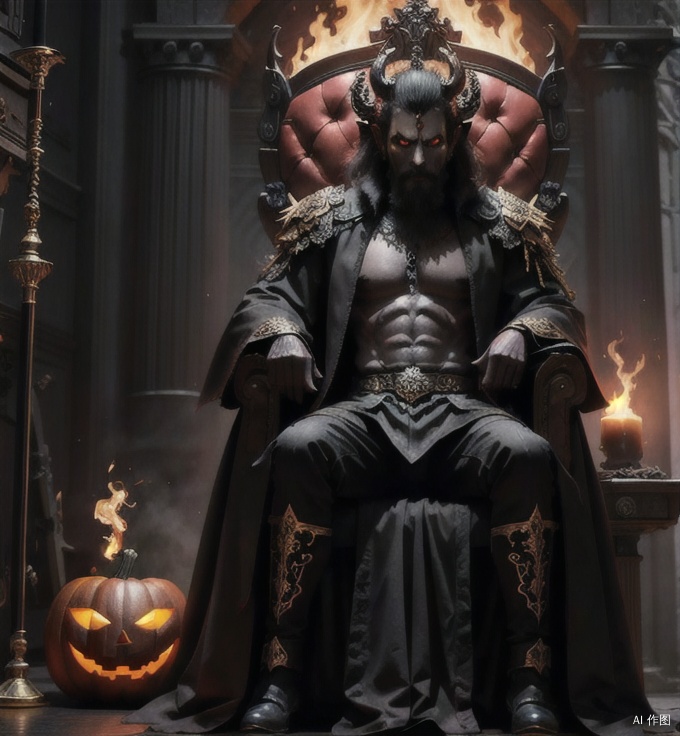  Dark Lord, Devil's Grace, Dark version of Monkey King, Hell Throne, Mystery, Black Staff, Fire, Halloween,