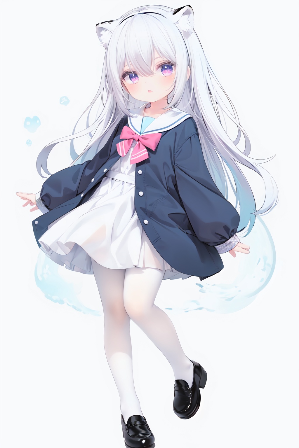 cute,  solo blue shirt,  blue sailor coat on Tensor.Art