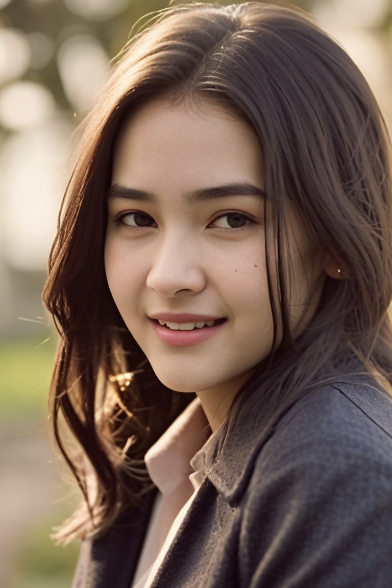Capture a striking photograph featuring a (Lush Girlfriend) who is also a (Tax collector),  showcasing her warmth with a (...