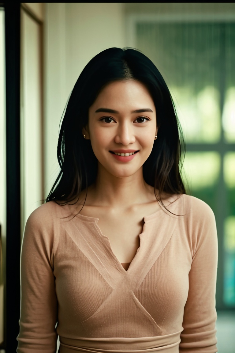 Capture a striking photograph featuring a (Lush Girlfriend) who is also a (Tax collector),  showcasing her warmth with a (...