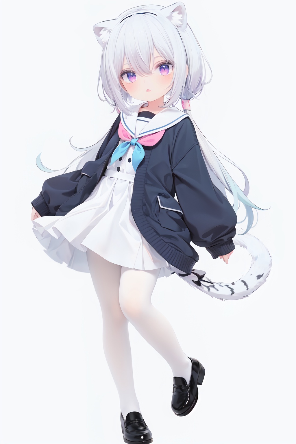 cute,  solo blue shirt,  blue sailor coat on Tensor.Art