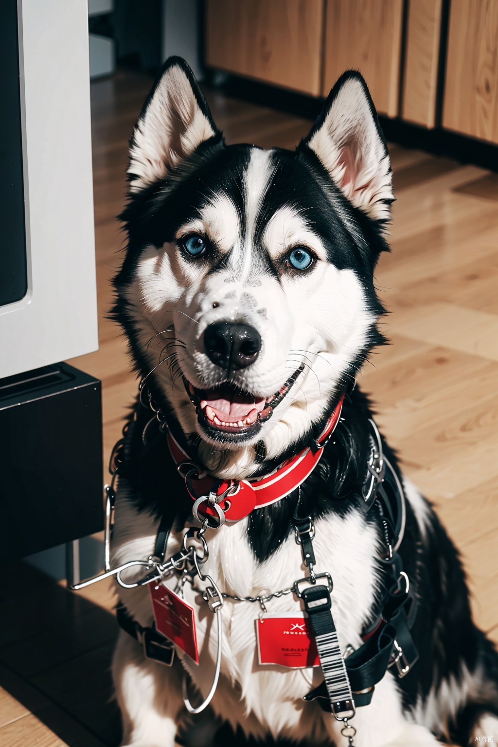  absurdres,absurdres,realistic,(full_shot:1.8), Dog_Siberian Husky