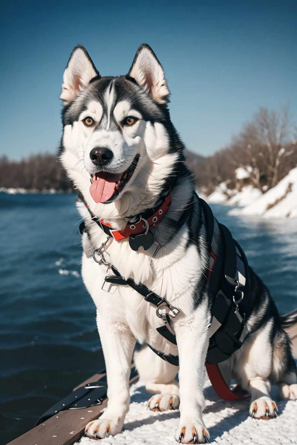  absurdres,absurdres,realistic,(full_shot:1.8), Dog_Siberian Husky