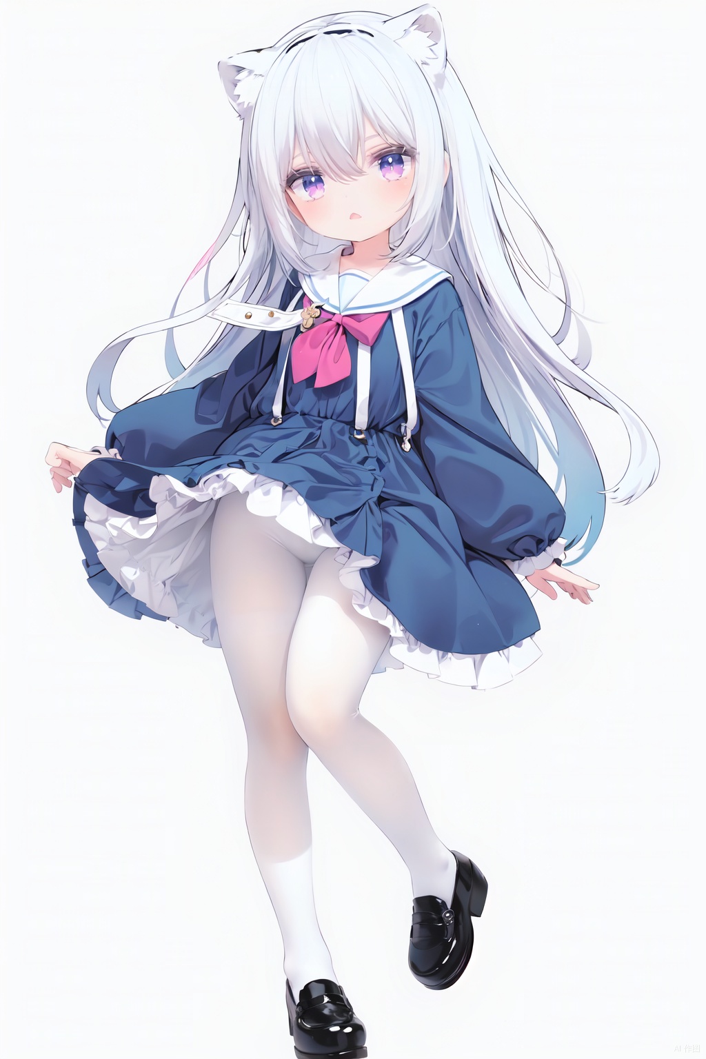 cute,  solo blue shirt,  blue sailor coat on Tensor.Art