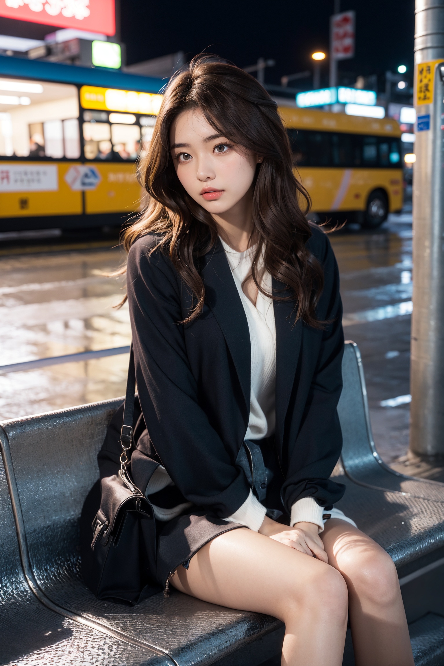 (1girl),  ((beautiful eyes,  long wavy hairs on Tensor.Art