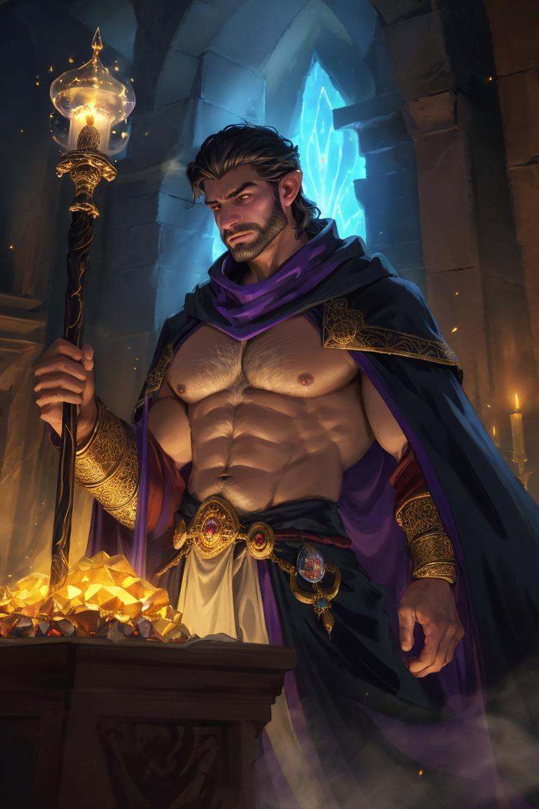 rule of thirds,  face portrait of a medieval fantasy mage,  mysterious man on Tensor.Art