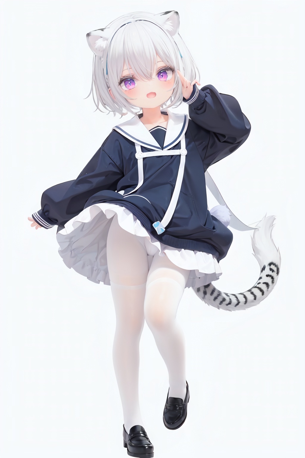 cute,  solo blue shirt,  blue sailor coat on Tensor.Art