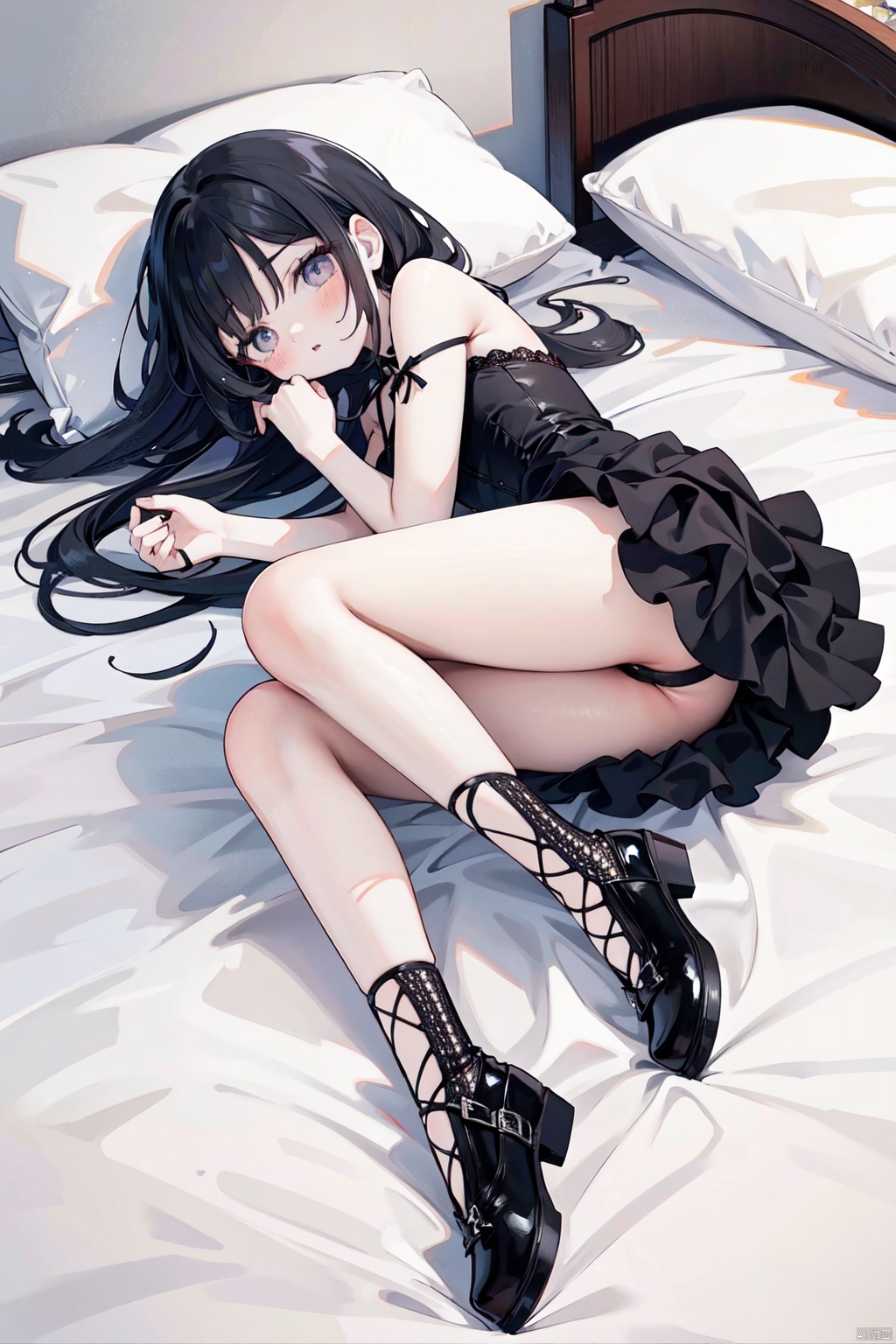 1girl,  pale skin,  black hair on Tensor.Art