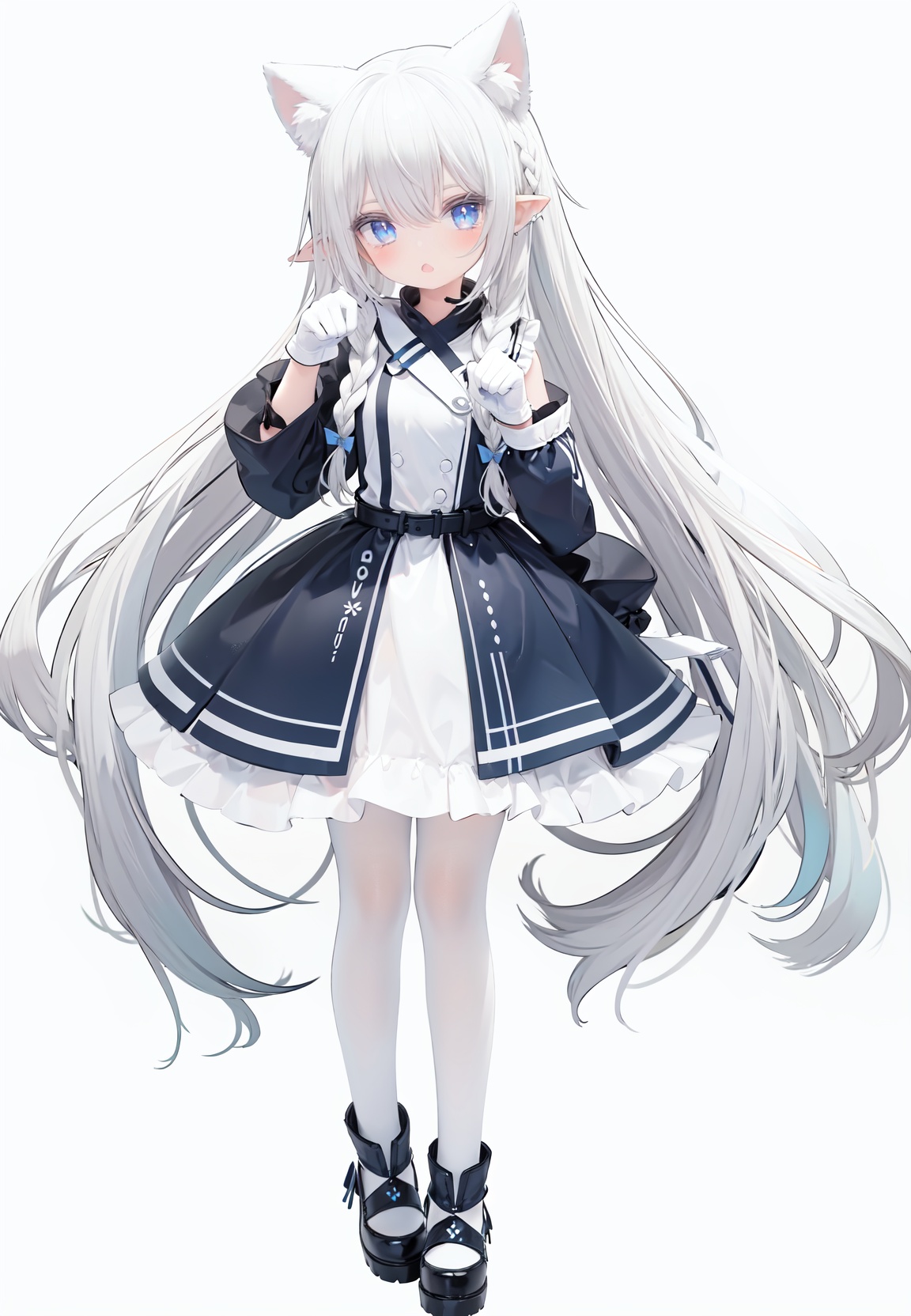 1girl,  white_gloves,  braid on Tensor.Art