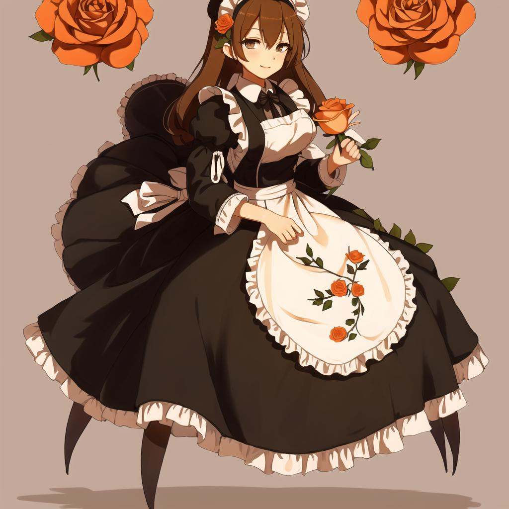 full body,  1girl,  apron on Tensor.Art
