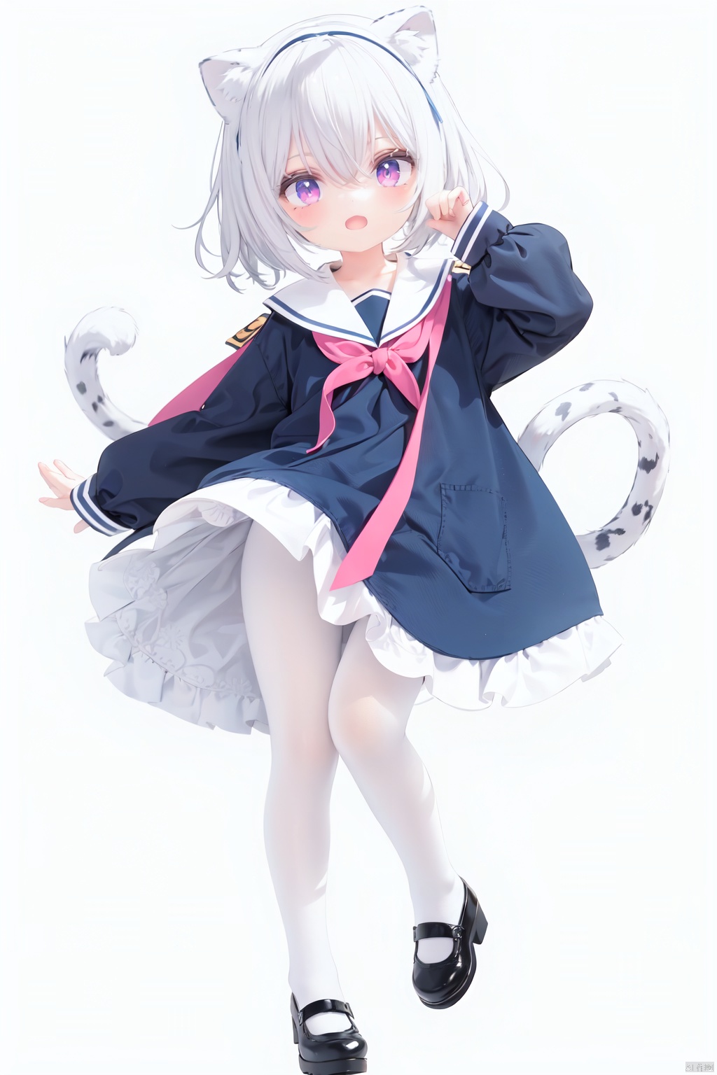 cute,  solo blue shirt,  blue sailor coat on Tensor.Art